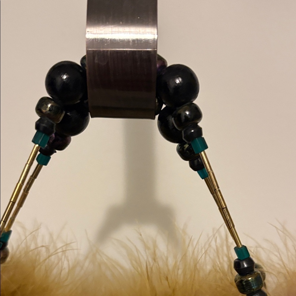 HONEY BEE. PURSE Elegant Teal and Mustard Handbag - Picture 4 of 14